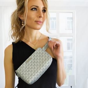 Michael Kors Belt Bag In Silver